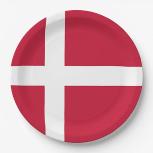 Flag of Denmark Paper Plate