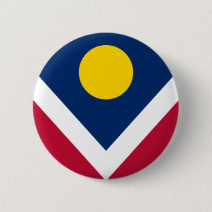 Flag of Denver, Colorado 6 Cm Round Badge