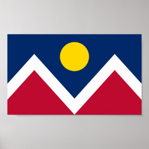 Flag of Denver, Colorado, USA Poster
