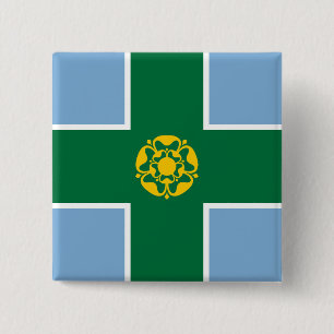Flag of Derbyshire (County of England, UK) 15 Cm Square Badge