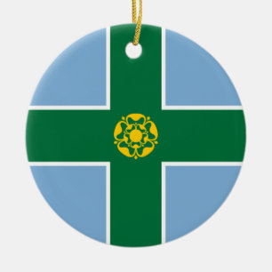 Flag of Derbyshire (County of England, UK) Ceramic Tree Decoration