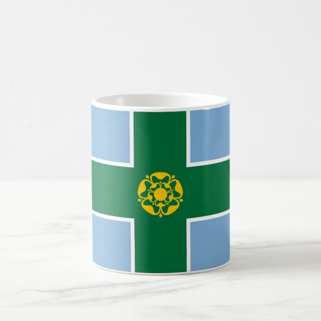 Flag of Derbyshire (County of England, UK) Coffee Mug (Center)