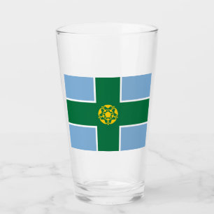 Flag of Derbyshire (County of England, UK) Glass