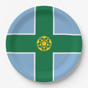 Flag of Derbyshire (County of England, UK) Paper Plate