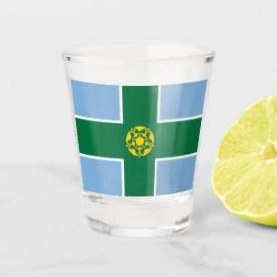 Flag of Derbyshire (County of England, UK) Shot Glass