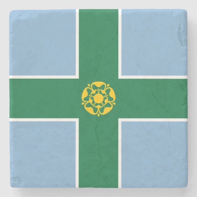 Flag of Derbyshire (County of England, UK) Stone Coaster (Front)