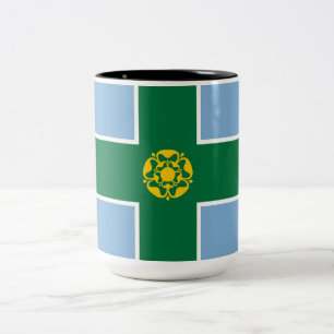 Flag of Derbyshire (County of England, UK) Two-Tone Coffee Mug