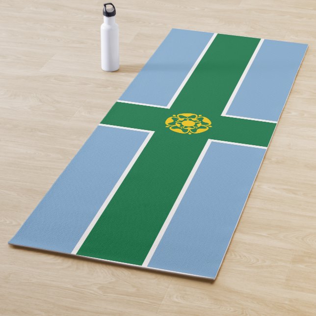Flag of Derbyshire (English County) Yoga Mat (In Situ)