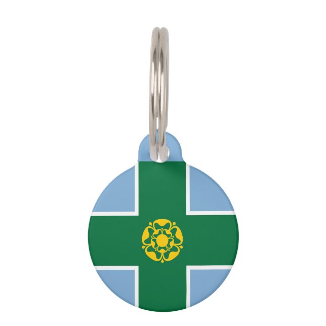 Flag of Derbyshire Pet ID Tag (Back)
