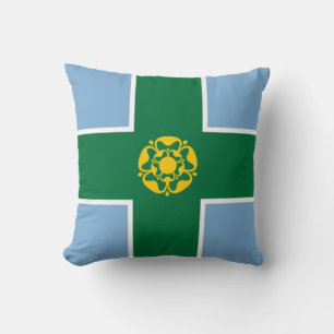 Flag of Derbyshire Throw Pillow