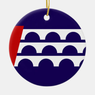 Flag of Des Moines (Iowa City) Ceramic Tree Decoration