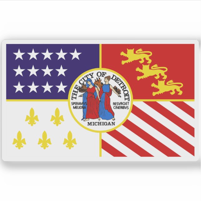 Flag of Detroit, Michigan (1976–2000), USA (Front)