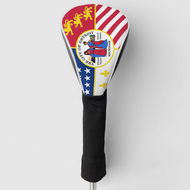 Flag of Detroit, Michigan Golf Head Cover (Front)