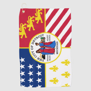 Flag of Detroit, Michigan  Golf Towel