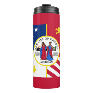 Flag of Detroit, Michigan Thermal Tumbler