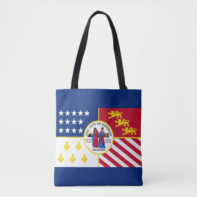 Flag of Detroit, Michigan Tote Bag (Front)
