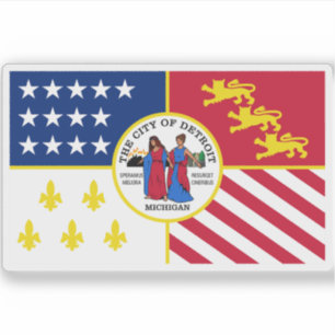 Flag of Detroit, Michigan, USA