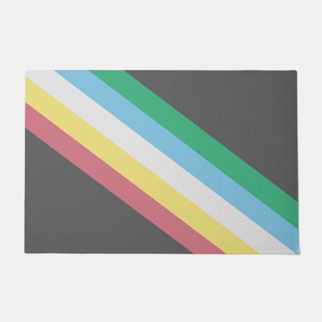 Flag of Disability Pride Doormat (Front)