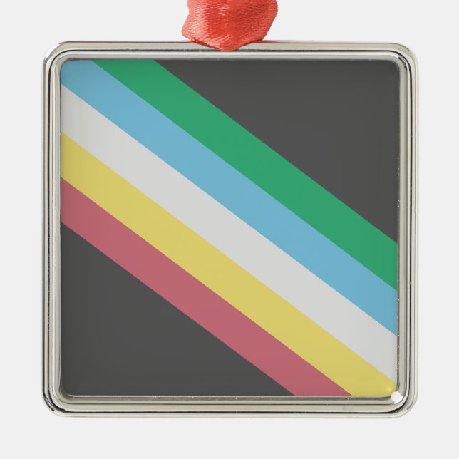 Flag of Disability Pride Metal Tree Decoration (Front)