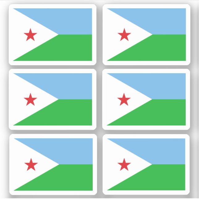 Flag of Djibouti - a collection Sticker (Front)