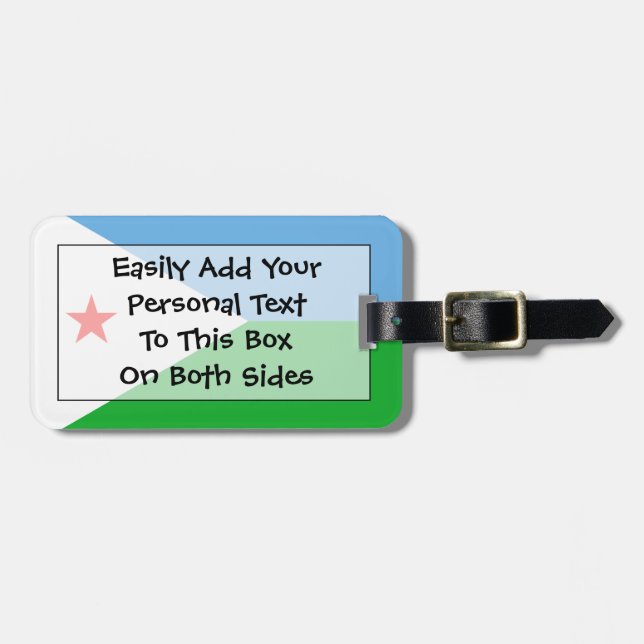 Flag of Djibouti Easy ID Personal Luggage Tag (Front Horizontal)