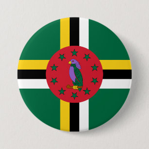 Flag of Dominica 7.5 Cm Round Badge