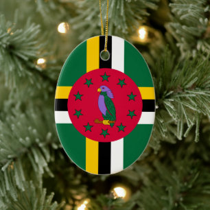 Flag of Dominica Ceramic Tree Decoration