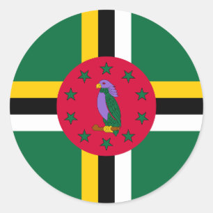 Flag of Dominica Classic Round Sticker