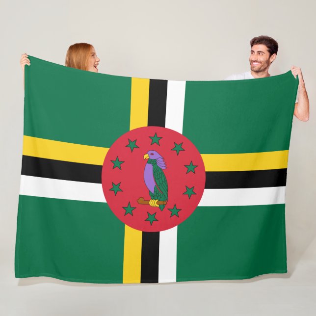 Flag of Dominica Fleece Blanket (In Situ)