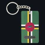 Flag of Dominica Key Ring<br><div class="desc">The unique and beautiful Flag of the Republic of Dominica.</div>