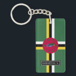 Flag of Dominica Key Ring<br><div class="desc">The unique and beautiful Flag of the Republic of Dominica.</div>