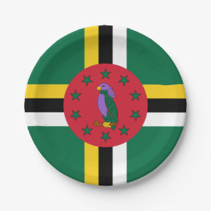Flag of Dominica Paper Plate