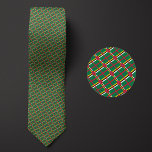 Flag of Dominica Pattern Tie<br><div class="desc">Flag of Dominica Pattern Necktie highlights the national colours of the country from a distance by employing a clever angled design. Upon closer inspection, the seamless repeatable pattern of tiny flags showcases the country's national banner in an aesthetically pleasing way.</div>
