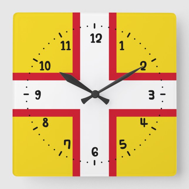 Flag of Dorset Square Wall Clock (Front)