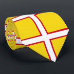 Flag of Dorset Tie<br><div class="desc">Tie with design with a flag of historic county of Dorset,  in England,  Great Britain; yellow flag with a white cross with a red border</div>