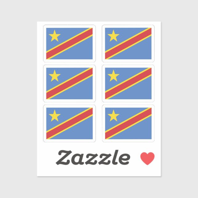 Flag of DR Congo Collection pack of 6 (Sheet)
