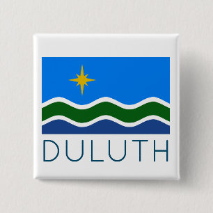 Flag of Duluth, MN 15 Cm Square Badge