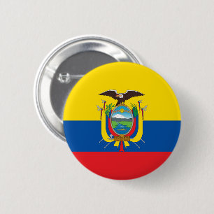 Flag of Ecuador 6 Cm Round Badge