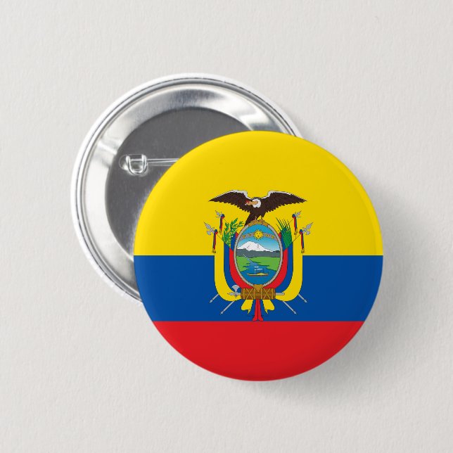 Flag of Ecuador 6 Cm Round Badge (Front & Back)
