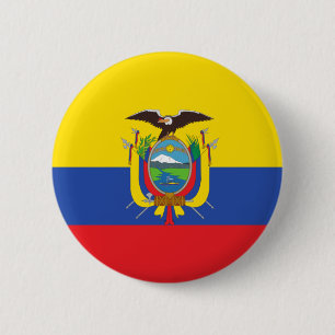 Flag of Ecuador 6 Cm Round Badge