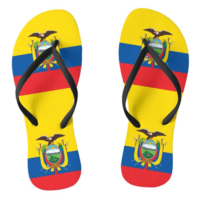 Flag of Ecuador Flip Flops (Footbed)