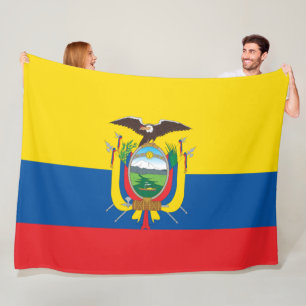 Flag of Ecuador large Fleece Blanket