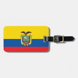 Flag of Ecuador Luggage Tag w/ leather strap