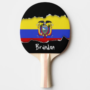 Flag of Ecuador Ping Pong Paddle
