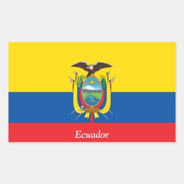 Flag of Ecuador Rectangular Sticker (Front)