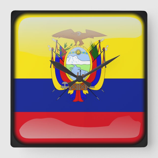 Flag of Ecuador Square Wall Clock (Front)