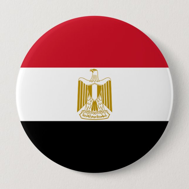 Flag of Egypt 10 Cm Round Badge (Front)