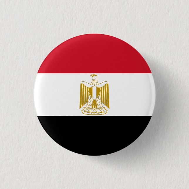 Flag of Egypt 3 Cm Round Badge (Front)