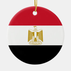 Flag of Egypt Ceramic Tree Decoration