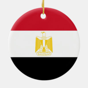 Flag of Egypt Ceramic Tree Decoration